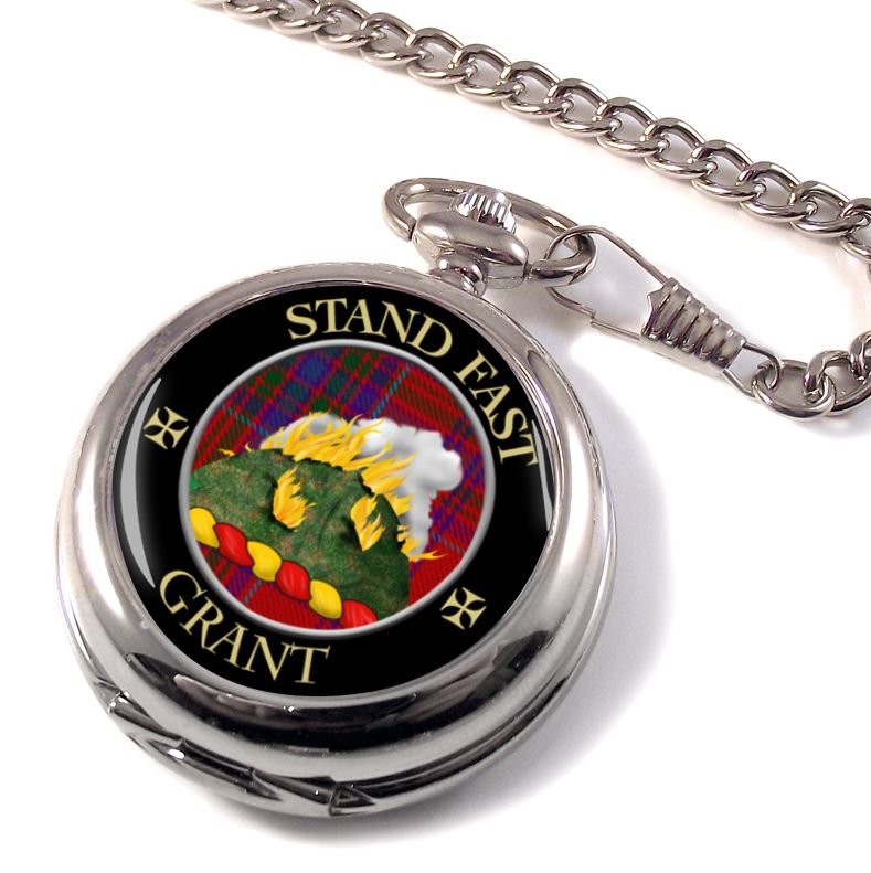Image 3 of Grant Clan Crest Round Shaped Chrome Plated Pocket Watch