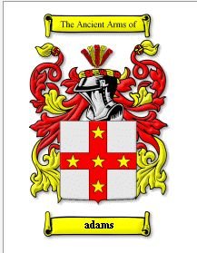 Image 0 of Adams Coat of Arms Surname Print Adams Family Crest Print