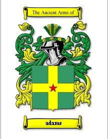 Image 1 of Adams Coat of Arms Surname Print Adams Family Crest Print