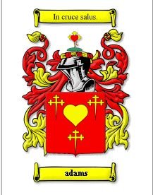 Image 2 of Adams Coat of Arms Surname Print Adams Family Crest Print