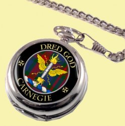 Carnegie Clan Crest Round Shaped Chrome Plated Pocket Watch