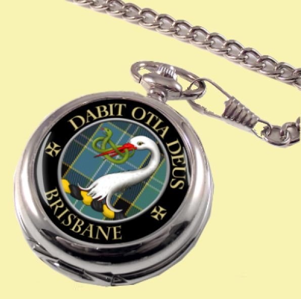 Image 0 of Brisbane Clan Crest Round Shaped Chrome Plated Pocket Watch