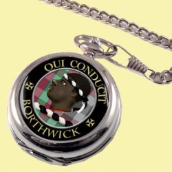 Borthwick Clan Crest Round Shaped Chrome Plated Pocket Watch