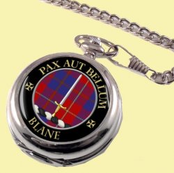 Blane Clan Crest Round Shaped Chrome Plated Pocket Watch