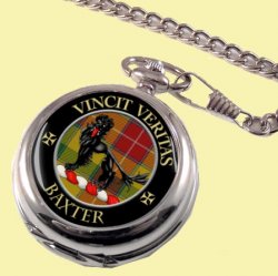 Baxter Clan Crest Round Shaped Chrome Plated Pocket Watch