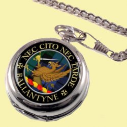 Ballantyne Clan Crest Round Shaped Chrome Plated Pocket Watch