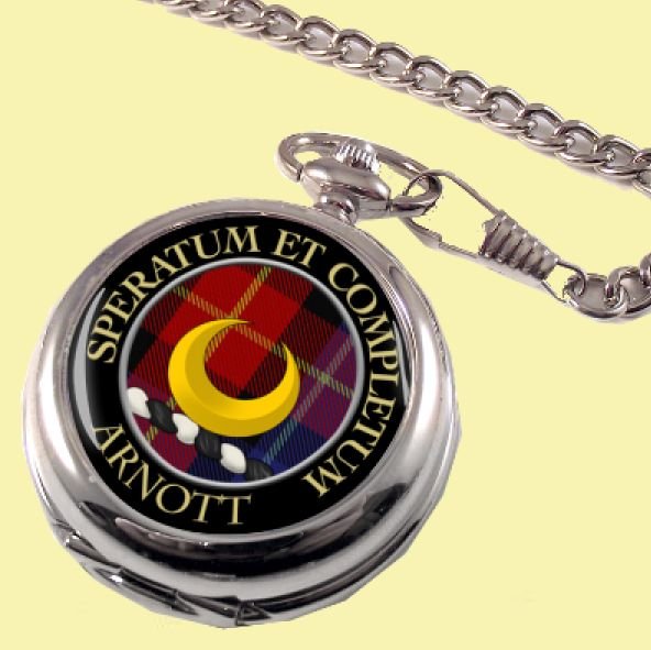 Image 0 of Arnott Clan Crest Round Shaped Chrome Plated Pocket Watch