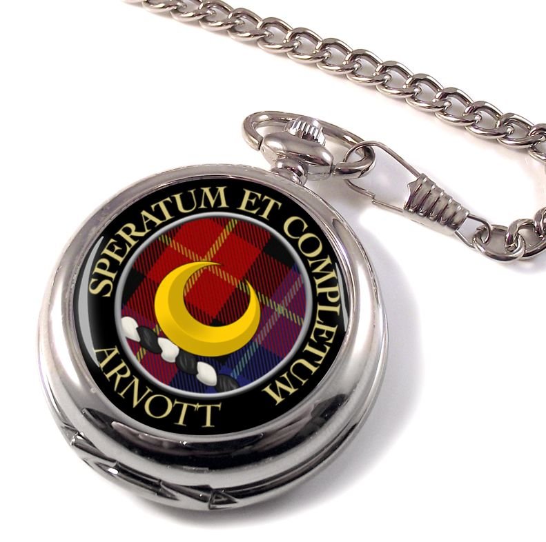 Image 1 of Arnott Clan Crest Round Shaped Chrome Plated Pocket Watch