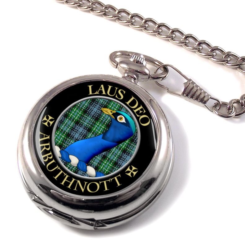 Image 1 of Arbuthnott Clan Crest Round Shaped Chrome Plated Pocket Watch