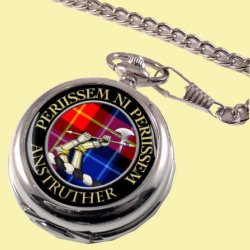 Anstruther Clan Crest Round Shaped Chrome Plated Pocket Watch