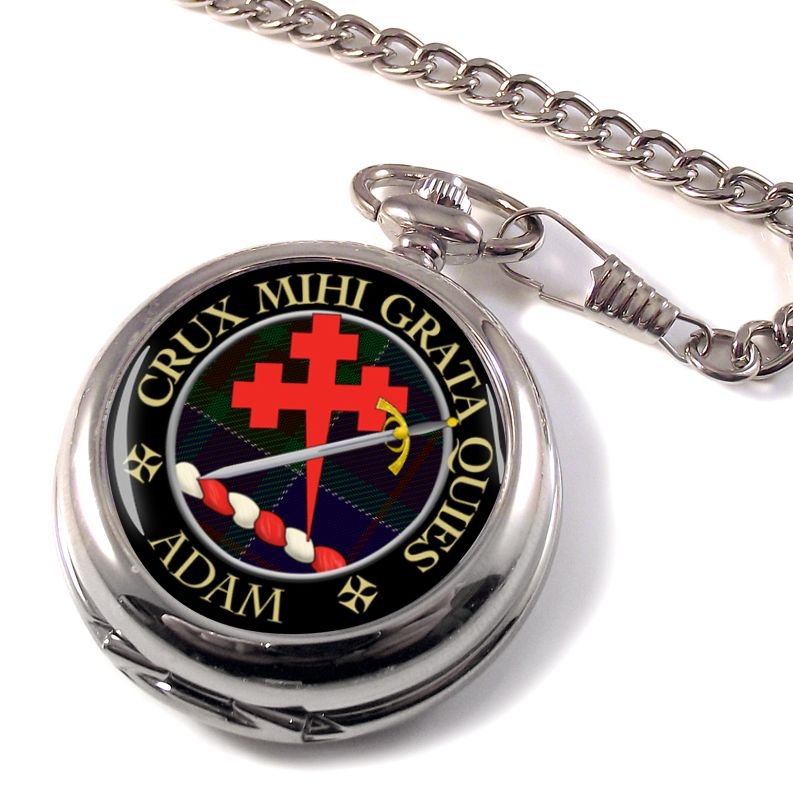 Image 1 of Adam Clan Crest Round Shaped Chrome Plated Pocket Watch
