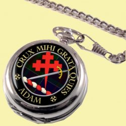 Adam Clan Crest Round Shaped Chrome Plated Pocket Watch