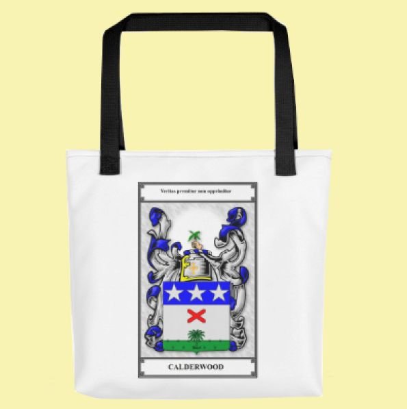 Image 2 of Your Bookplate Coat of Arms Surname Double Sided Polyester Custom Tote Bag