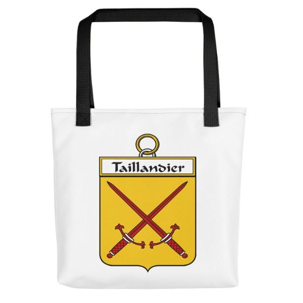Image 1 of Your French Coat of Arms Surname Double Sided Polyester Custom Tote Bag