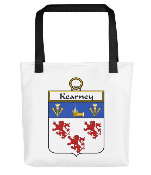 Image 1 of Your Irish Coat of Arms Surname Double Sided Polyester Custom Tote Bag