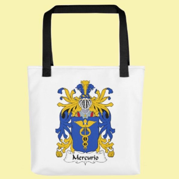 Image 0 of Your Italian Coat of Arms Surname Double Sided Polyester Custom Tote Bag