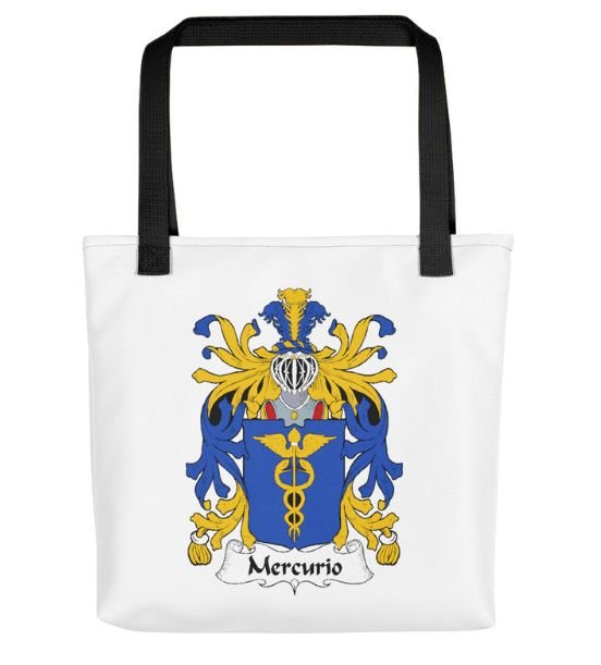 Image 1 of Your Italian Coat of Arms Surname Double Sided Polyester Custom Tote Bag