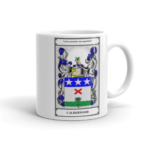 Image 3 of Your Bookplate Coat of Arms Surname Double Sided Ceramic Mugs Set of 2