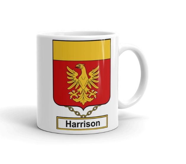 Image 1 of Your English Coat of Arms Surname Double Sided Ceramic Mugs Set of 2