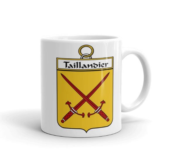 Image 1 of Your French Coat of Arms Surname Double Sided Ceramic Mugs Set of 2
