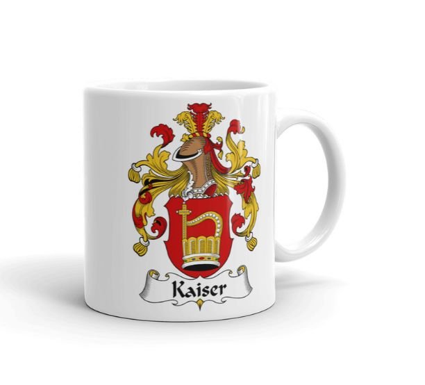 Image 1 of Your German Coat of Arms Surname Double Sided Ceramic Mugs Set of 2
