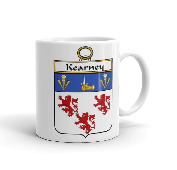 Image 1 of Your Irish Coat of Arms Surname Double Sided Ceramic Mugs Set of 2
