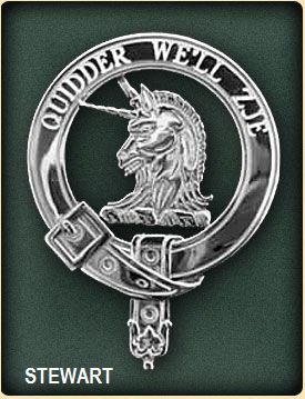 Image 2 of Stewart Of Appin Clan Badge Polished Sterling Silver Stewart Of Appin Clan Crest