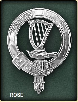 Image 2 of Rose Clan Badge Polished Sterling Silver Rose Clan Crest