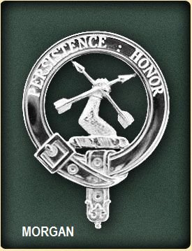 Image 2 of Morgan Clan Badge Polished Sterling Silver Morgan Clan Crest