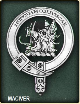 Image 2 of MacIver Clan Badge Polished Sterling Silver MacIver Clan Crest
