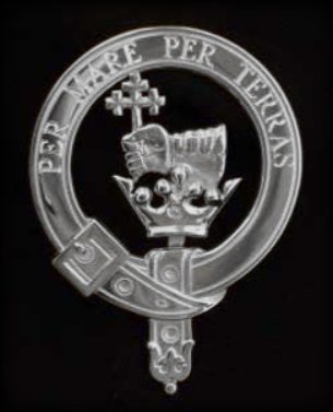 Image 0 of MacDonald Clan Badge Polished Sterling Silver MacDonald Clan Crest