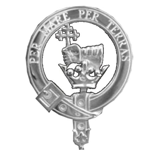 Image 1 of MacDonald Clan Badge Polished Sterling Silver MacDonald Clan Crest