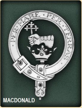 Image 2 of MacDonald Clan Badge Polished Sterling Silver MacDonald Clan Crest
