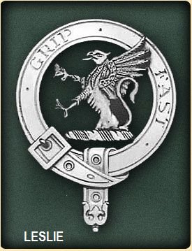 Image 2 of Leslie Clan Badge Polished Sterling Silver Leslie Clan Crest
