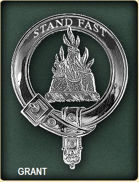 Image 2 of Grant Clan Badge Polished Sterling Silver Grant Clan Crest