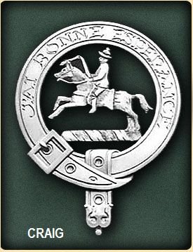 Image 2 of Craig Clan Badge Polished Sterling Silver Craig Clan Crest