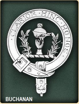 Image 2 of Buchanan Clan Badge Polished Sterling Silver Buchanan Clan Crest