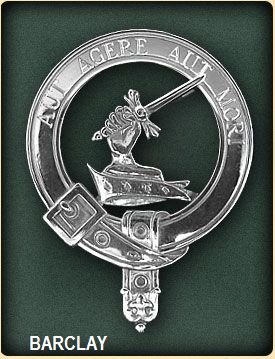 Image 2 of Barclay Clan Badge Polished Sterling Silver Barclay Clan Crest