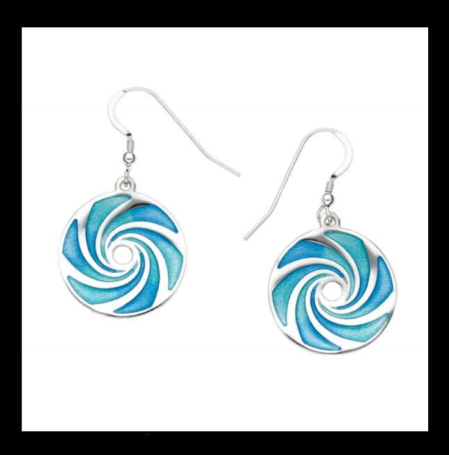 Image 0 of Maelstrom Circular Glas Mor Enamel Sterling Silver Sheppard Hook Earrings