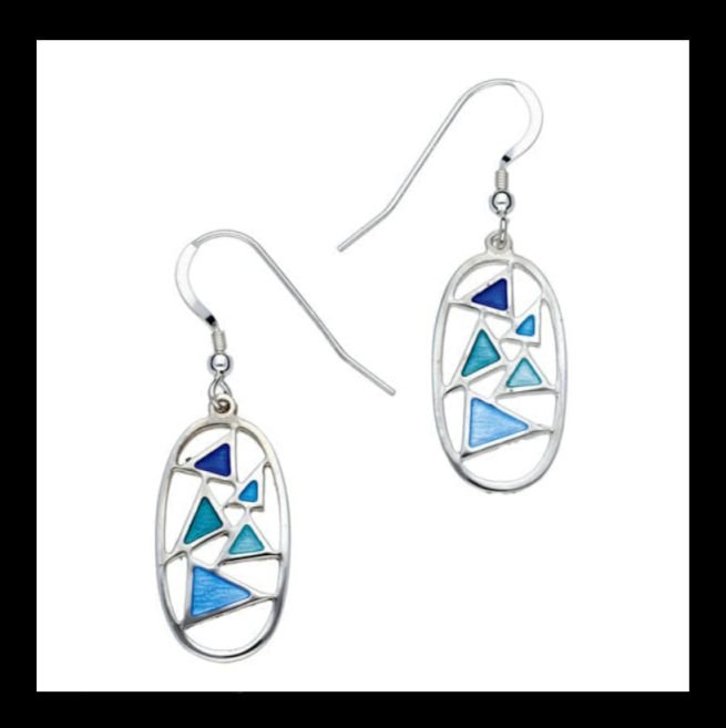 Image 0 of Flotilla Drop Glas Mor Enamel Sterling Silver Sheppard Hook Earrings