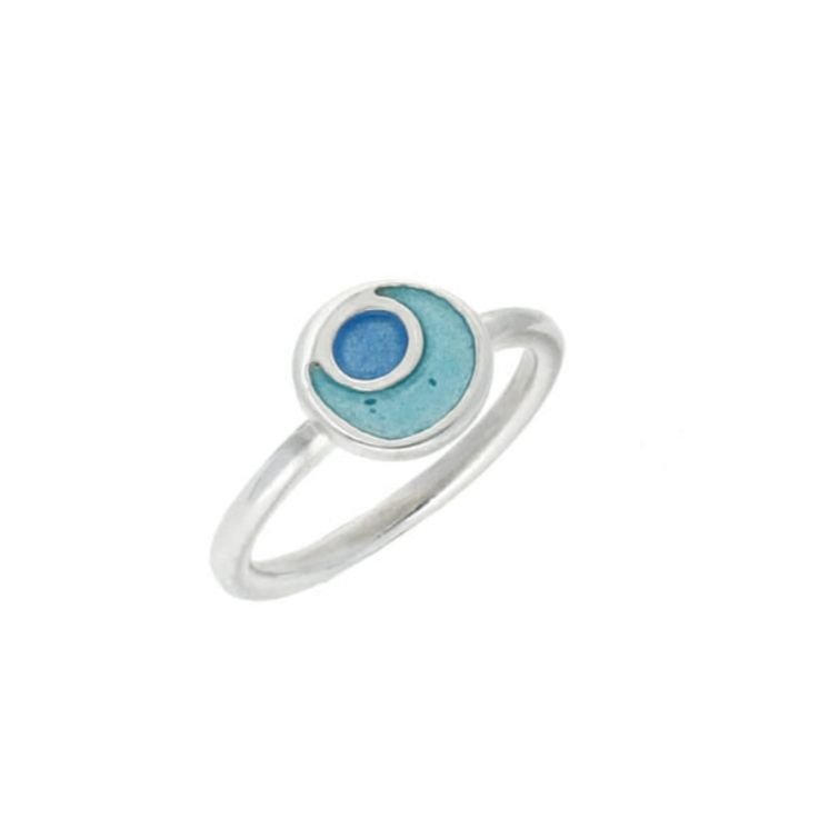 Image 1 of Lagoon Glas Mor Enamel Sterling Silver Ladies Ring