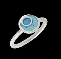 Lagoon Glas Mor Enamel Sterling Silver Ladies Ring