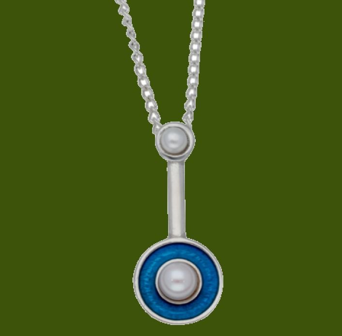 Image 0 of Pendulum Freshwater Pearl Enamel Stylish Pewter Pendant