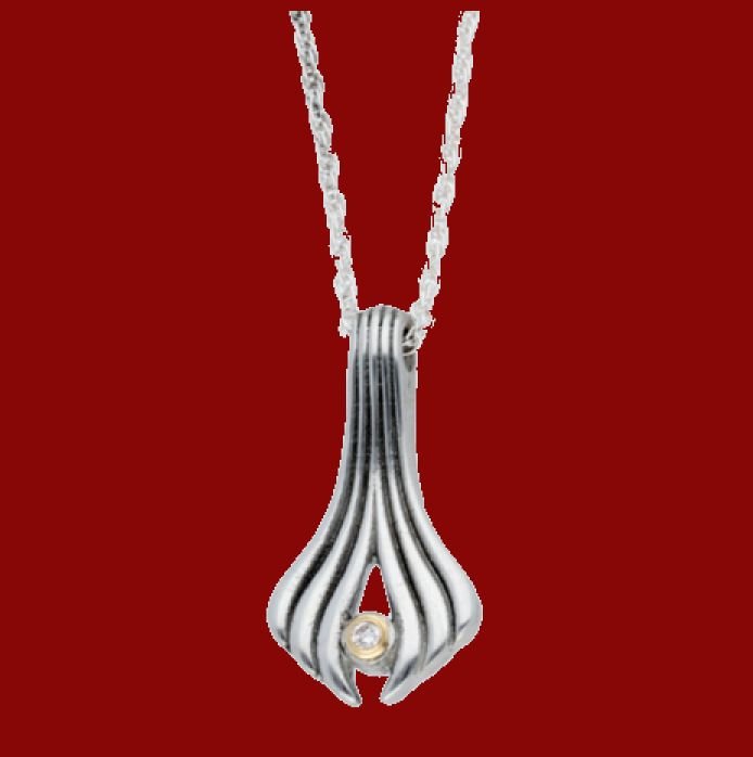 Image 0 of Ariel Diamond Shell Textured Cornish Tin Pendant