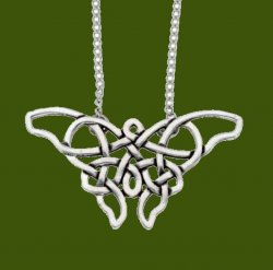 Butterfly Open Celtic Knotwork Stylish Pewter Pendant
