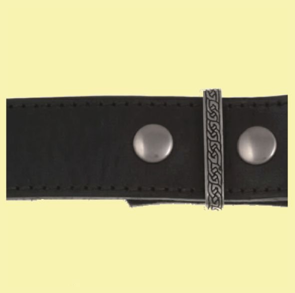 Image 0 of Celtic Knotwork Keeper Plain Black Leather Mens Belt