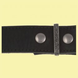 Celtic Knotwork Keeper Plain Black Leather Mens Belt