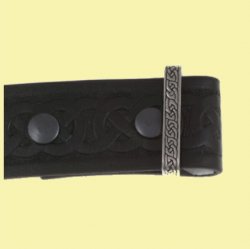 Celtic Knotwork Keeper Embossed Black Leather Mens Belt