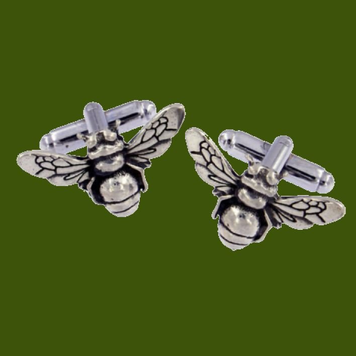 Image 0 of Bee Insect Themed Antiqued Mens Stylish Pewter Cufflinks
