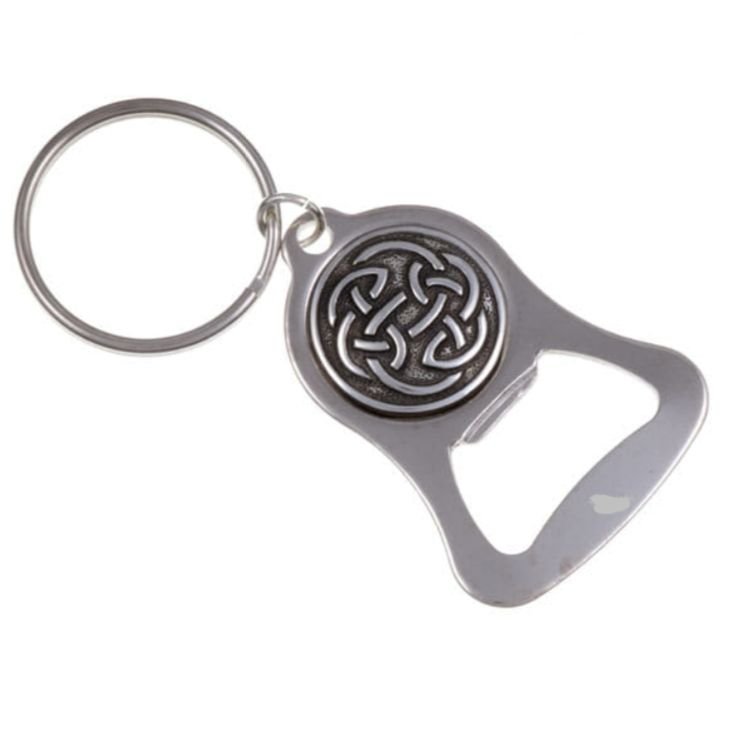 Image 1 of Lughs Celtic Knotwork Stylish Pewter Key Ring Bottle Opener